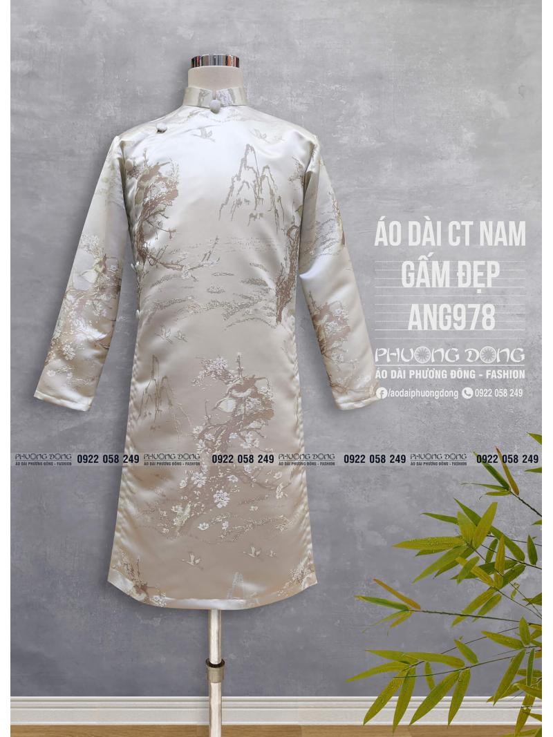 Áo Dài Cách Tân Nam Gấm ANG978